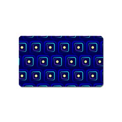 Blue Neon Squares - Modern Abstract Magnet (name Card) by ConteMonfrey