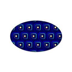 Blue Neon Squares - Modern Abstract Sticker Oval (100 Pack) by ConteMonfrey