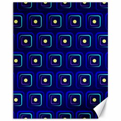 Blue Neon Squares - Modern Abstract Canvas 11  X 14  by ConteMonfrey