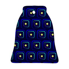 Blue Neon Squares - Modern Abstract Ornament (bell)