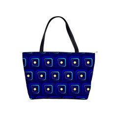 Blue Neon Squares - Modern Abstract Classic Shoulder Handbag by ConteMonfrey