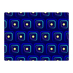 Blue Neon Squares - Modern Abstract Two Sides Premium Plush Fleece Blanket (Mini)