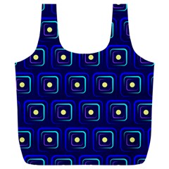 Blue Neon Squares - Modern Abstract Full Print Recycle Bag (xxxl)