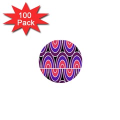 Pink, Blue, Black, Purple Tones Pop Art  1  Mini Buttons (100 Pack) 