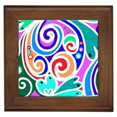 Crazy Pop Art - Doodle Circles   Framed Tile by ConteMonfrey