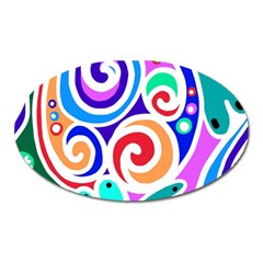 Crazy Pop Art - Doodle Circles   Oval Magnet by ConteMonfrey