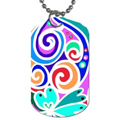 Crazy Pop Art - Doodle Circles   Dog Tag (two Sides)
