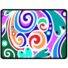 Crazy Pop Art - Doodle Circles   Two Sides Fleece Blanket (large) by ConteMonfrey