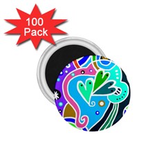 Crazy Pop Art - Doodle Hearts   1 75  Magnets (100 Pack) 
