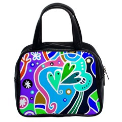 Crazy Pop Art - Doodle Hearts   Classic Handbag (two Sides) by ConteMonfrey