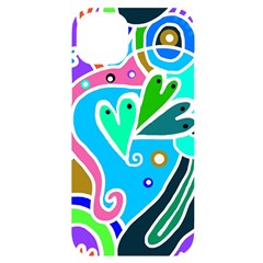 Crazy Pop Art - Doodle Hearts   Iphone 14 Plus Black Uv Print Case by ConteMonfrey