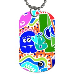 Crazy Pop Art - Doodle Buddies  Dog Tag (two Sides) by ConteMonfrey