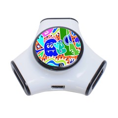 Crazy Pop Art - Doodle Buddies  3-port Usb Hub