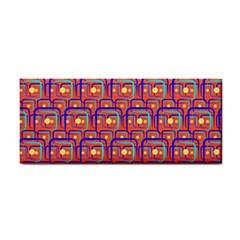 Pink Yellow Neon Squares - Modern Abstract Hand Towel