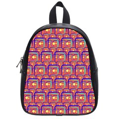 Pink Yellow Neon Squares - Modern Abstract School Bag (small)