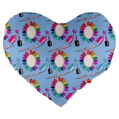 Manicure Large 19  Premium Flano Heart Shape Cushions by SychEva