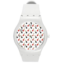 Nails Manicured Round Plastic Sport Watch (m) by SychEva