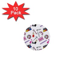 Manicure Nail Pedicure 1  Mini Buttons (10 Pack)  by SychEva
