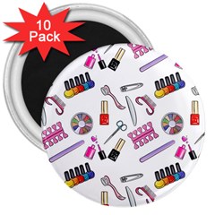 Manicure Nail Pedicure 3  Magnets (10 Pack)  by SychEva