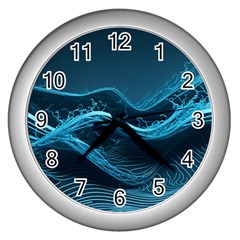 Technology Computer Background (1) Wall Clock (silver)