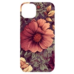 Flowers Pattern Iphone 14 Plus Black Uv Print Case by Simbadda