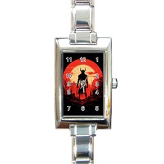 Demon Halloween Rectangle Italian Charm Watch