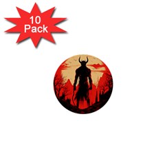 Demon Halloween 1  Mini Buttons (10 pack) 