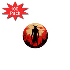 Demon Halloween 1  Mini Magnets (100 Pack) 