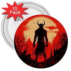 Demon Halloween 3  Buttons (10 pack) 