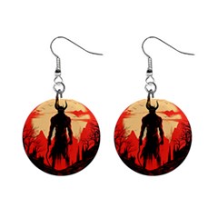 Demon Halloween Mini Button Earrings