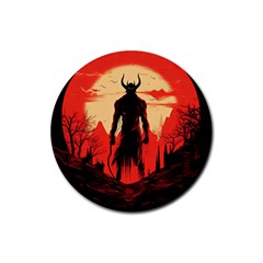 Demon Halloween Rubber Round Coaster (4 pack)