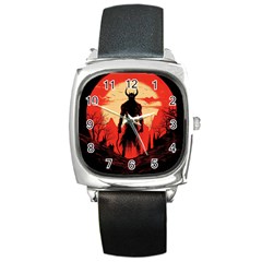 Demon Halloween Square Metal Watch