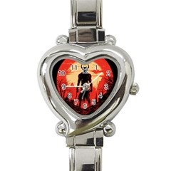 Demon Halloween Heart Italian Charm Watch