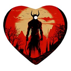 Demon Halloween Heart Ornament (Two Sides)