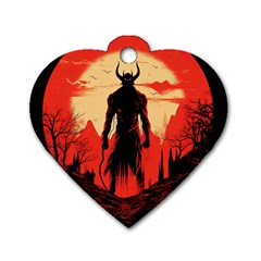 Demon Halloween Dog Tag Heart (Two Sides)