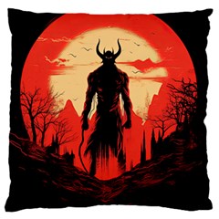 Demon Halloween Standard Premium Plush Fleece Cushion Case (One Side)