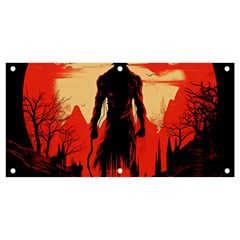 Demon Halloween Banner and Sign 4  x 2 