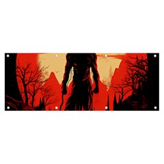 Demon Halloween Banner and Sign 8  x 3 