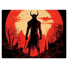 Demon Halloween Two Sides Premium Plush Fleece Blanket (Extra Small)