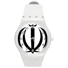 Emblem Of Iran  Round Plastic Sport Watch (m) by abbeyz71