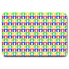 Colorful Curtains Seamless Pattern Large Doormat by Amaryn4rt