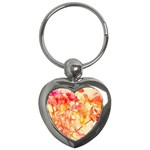 Monotype Art Pattern Leaves Colored Autumn Key Chain (Heart) Front