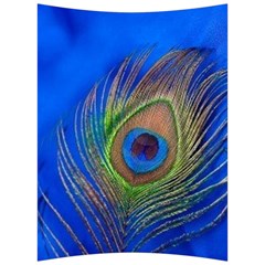 Blue Peacock Feather Back Support Cushion by Amaryn4rt