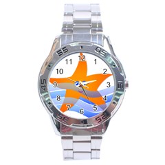 Beach Sea Shell Swimming Stainless Steel Analogue Watch by Amaryn4rt