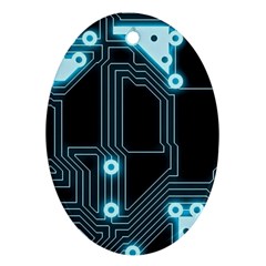 A Completely Seamless Background Design Circuitry Ornament (oval) by Amaryn4rt