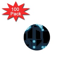 A Completely Seamless Background Design Circuitry 1  Mini Buttons (100 Pack)  by Amaryn4rt