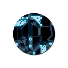 A Completely Seamless Background Design Circuitry Rubber Coaster (round) by Amaryn4rt