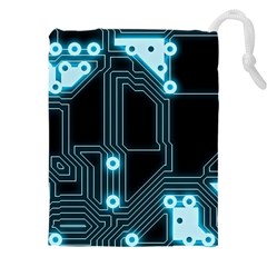 A Completely Seamless Background Design Circuitry Drawstring Pouch (4xl) by Amaryn4rt