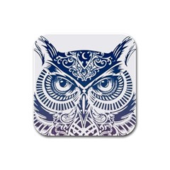 Owl Rubber Square Coaster (4 Pack) by Amaryn4rt