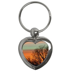 Twilight Sunset Sky Evening Clouds Key Chain (heart)